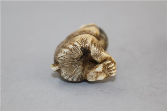 Four Japanese ivory netsuke, 19th / early 20th century, 3.8cm - 5.5cm